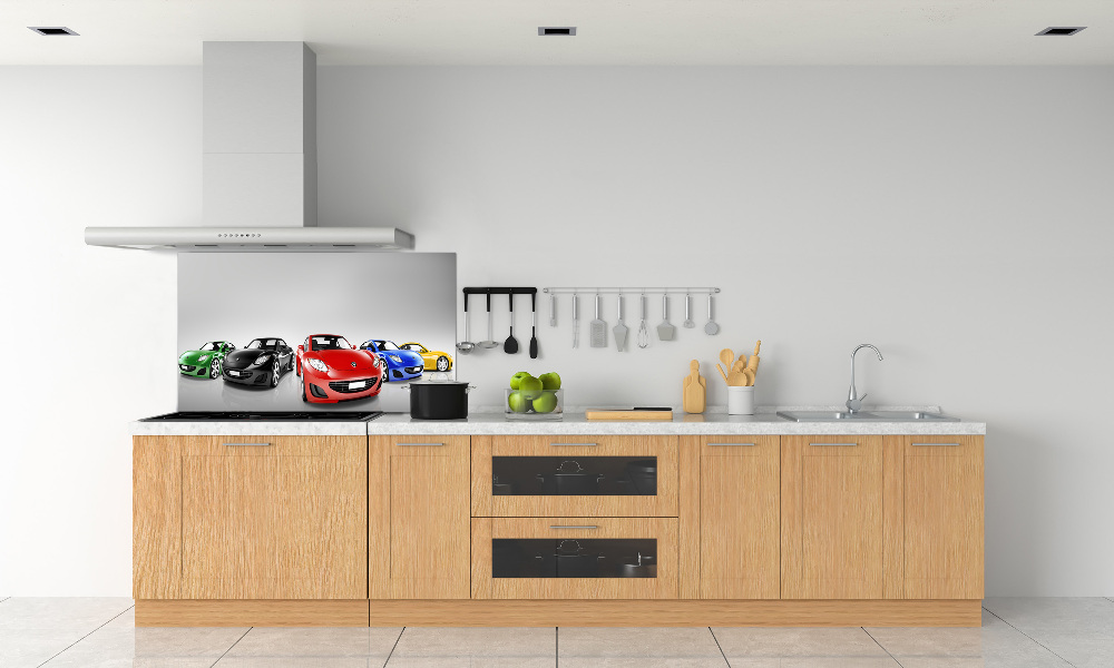 Kitchen splashback Colorful cars