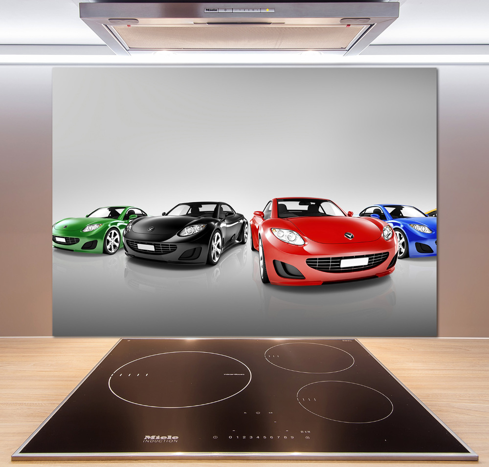 Kitchen splashback Colorful cars