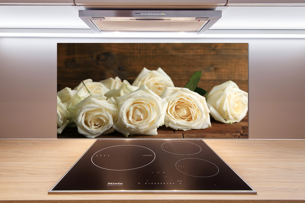 Cooker splashback White roses