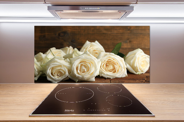 Cooker splashback White roses