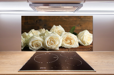 Cooker splashback White roses