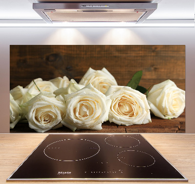 Cooker splashback White roses