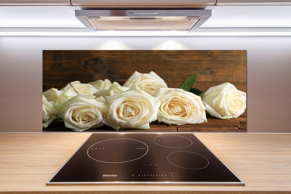 Cooker splashback White roses