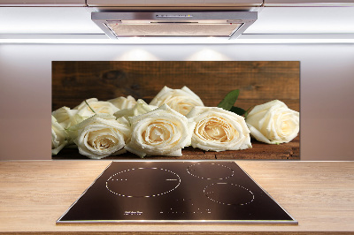 Cooker splashback White roses