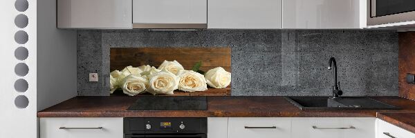 Cooker splashback White roses