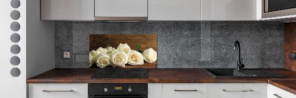 Cooker splashback White roses