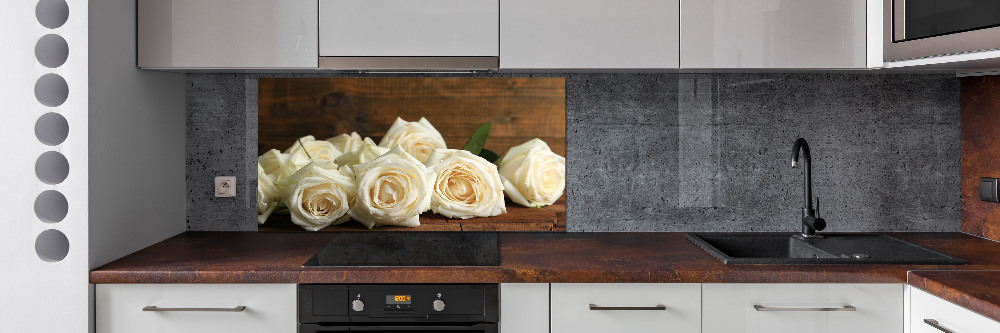 Cooker splashback White roses