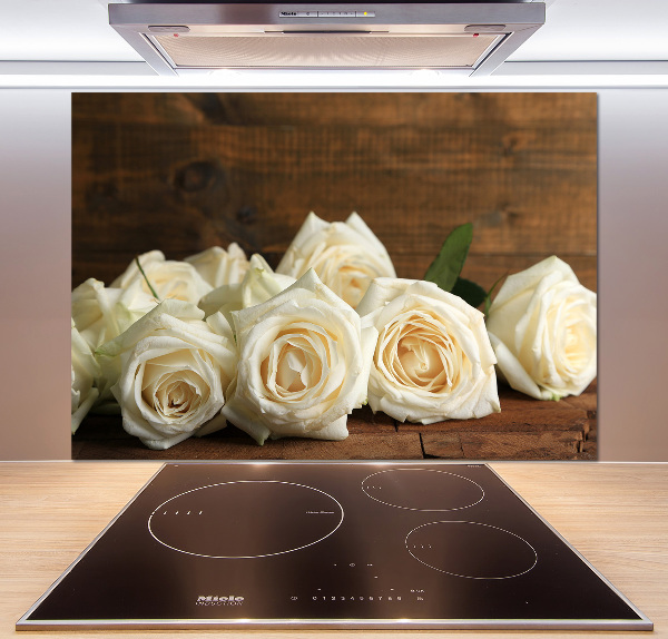 Cooker splashback White roses