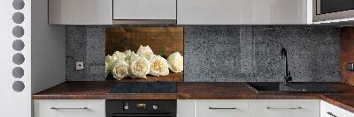 Cooker splashback White roses