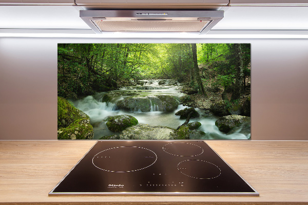 Cooker splashback Waterfall in the forest