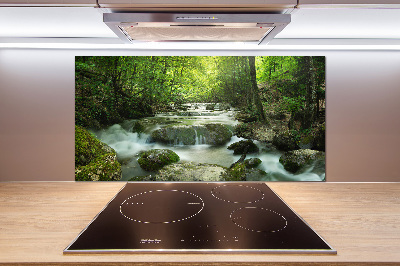 Cooker splashback Waterfall in the forest