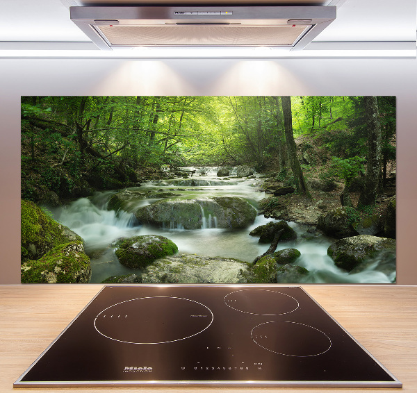 Cooker splashback Waterfall in the forest