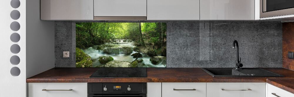 Cooker splashback Waterfall in the forest