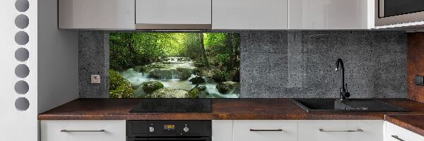 Cooker splashback Waterfall in the forest