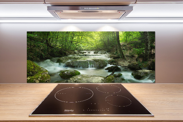 Cooker splashback Waterfall in the forest