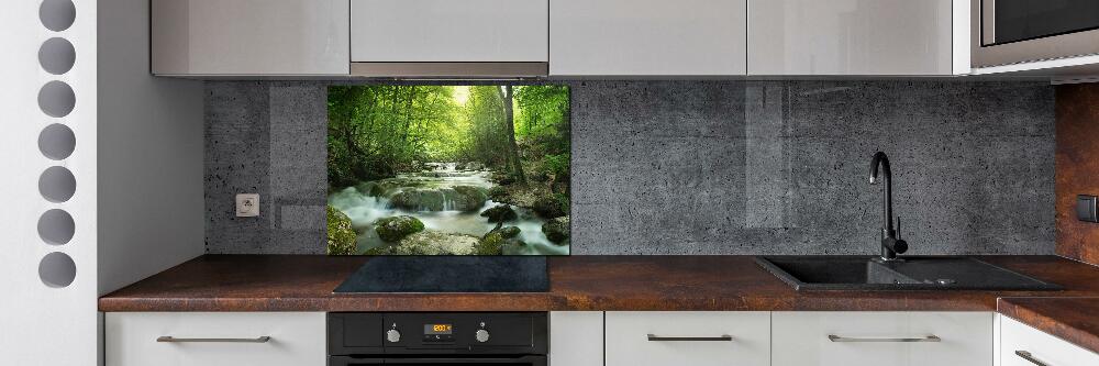 Cooker splashback Waterfall in the forest