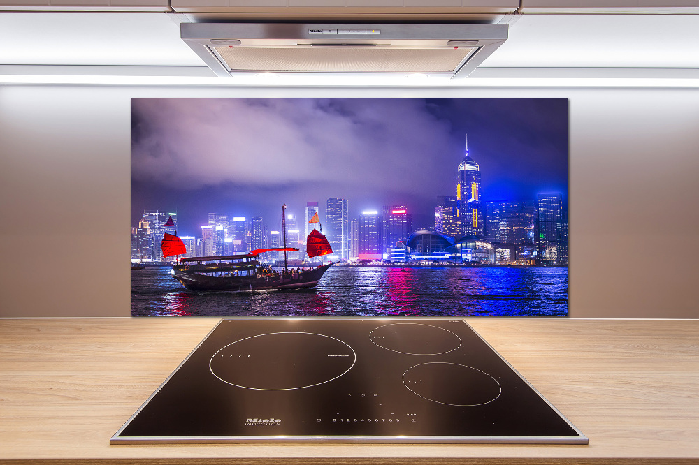 Cooker splashback Hong Kong at night