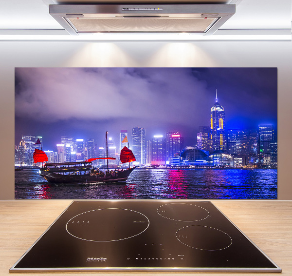 Cooker splashback Hong Kong at night