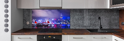 Cooker splashback Hong Kong at night