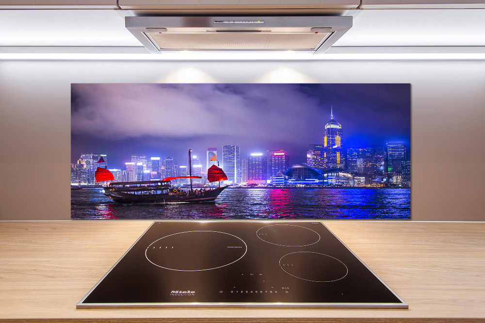 Cooker splashback Hong Kong at night