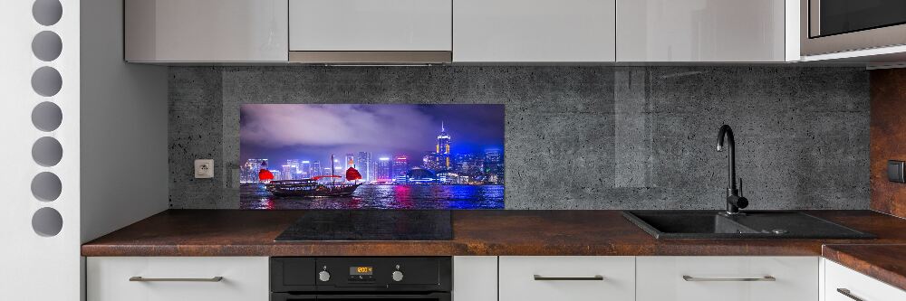 Cooker splashback Hong Kong at night