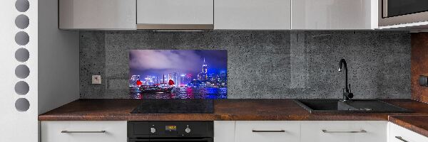 Cooker splashback Hong Kong at night