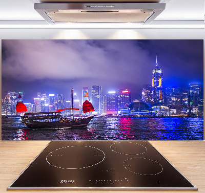 Cooker splashback Hong Kong at night