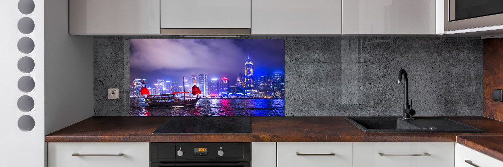 Cooker splashback Hong Kong at night