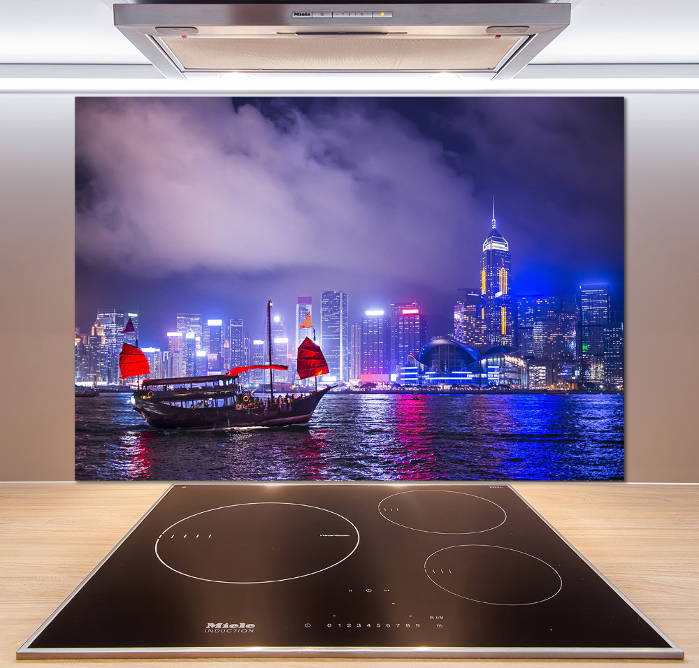 Cooker splashback Hong Kong at night