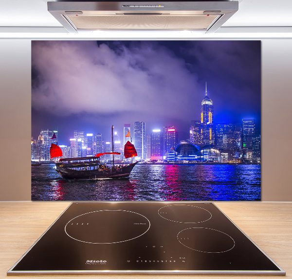 Cooker splashback Hong Kong at night