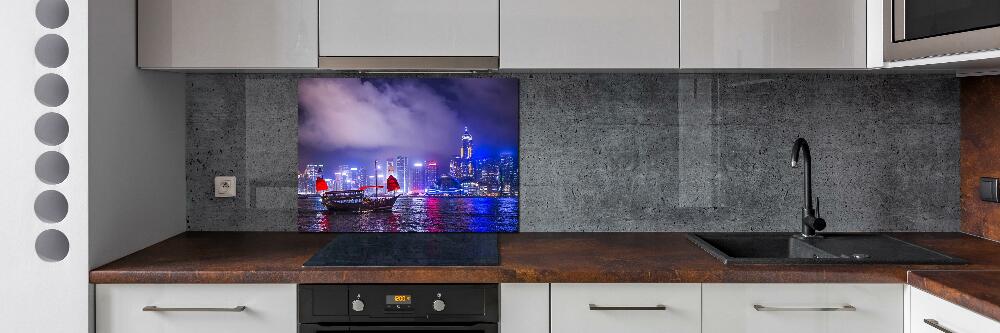 Cooker splashback Hong Kong at night