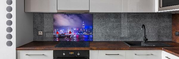 Cooker splashback Hong Kong at night