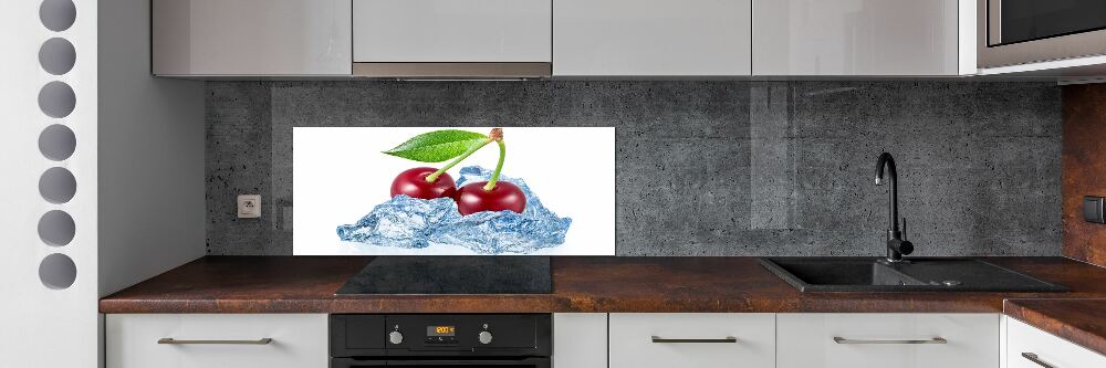 Cooker splashback Cherry with ice