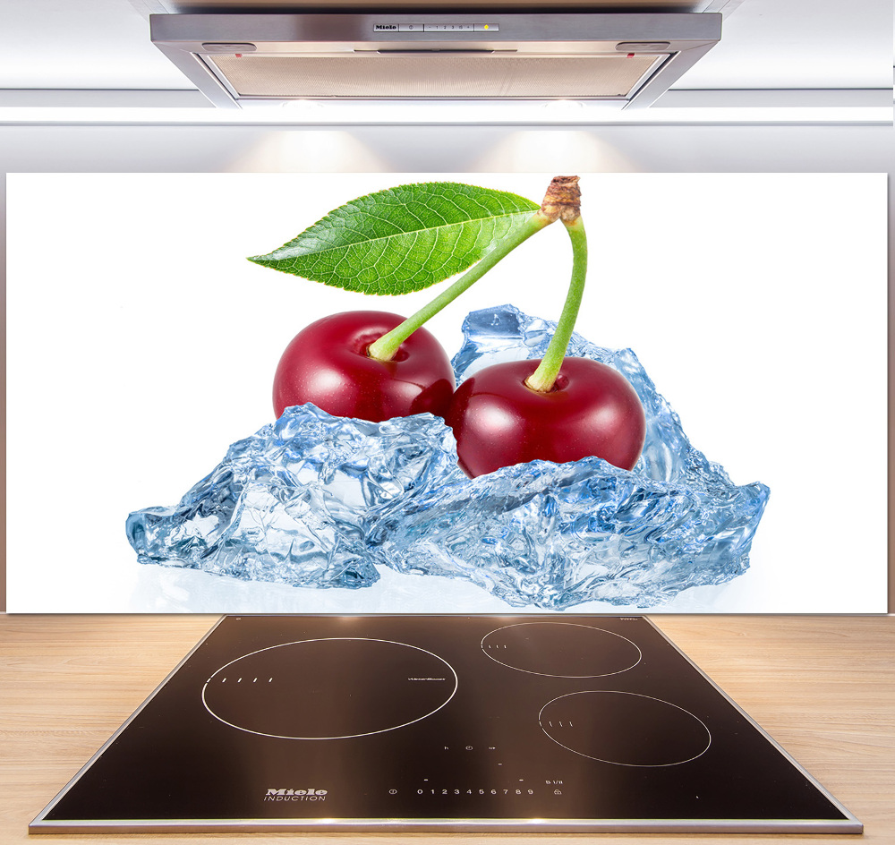 Cooker splashback Cherry with ice