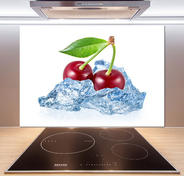 Cooker splashback Cherry with ice