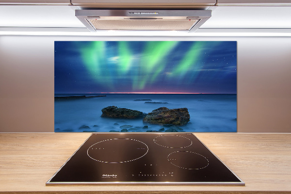 Cooker splashback Northern lights