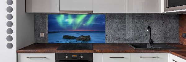 Cooker splashback Northern lights