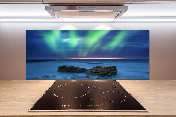 Cooker splashback Northern lights