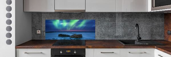 Cooker splashback Northern lights