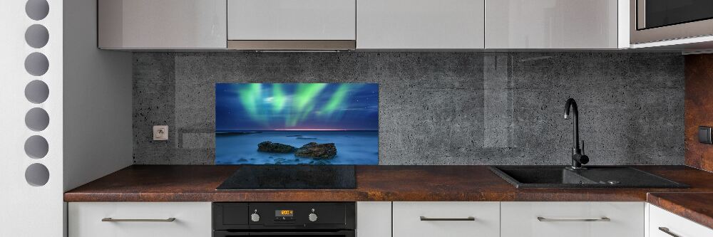 Cooker splashback Northern lights