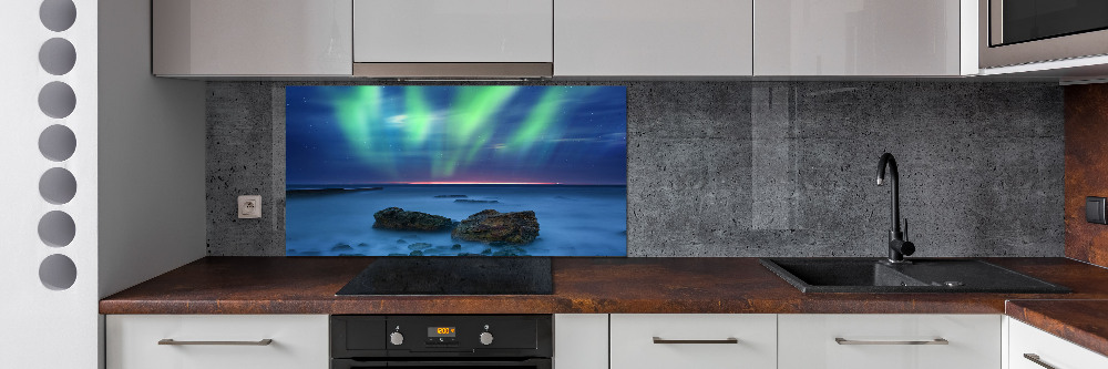 Cooker splashback Northern lights