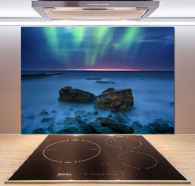 Cooker splashback Northern lights