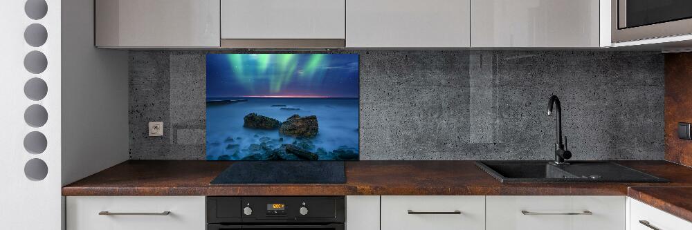 Cooker splashback Northern lights