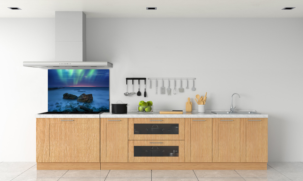 Cooker splashback Northern lights