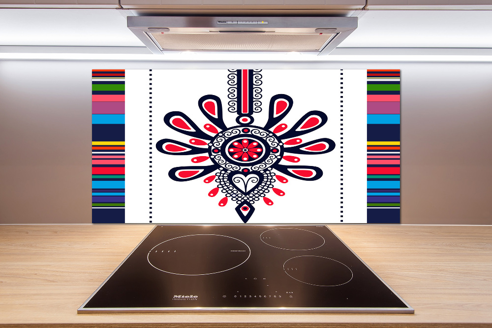 Cooker splashback Polish folk pattern