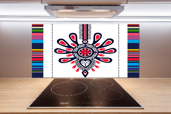 Cooker splashback Polish folk pattern