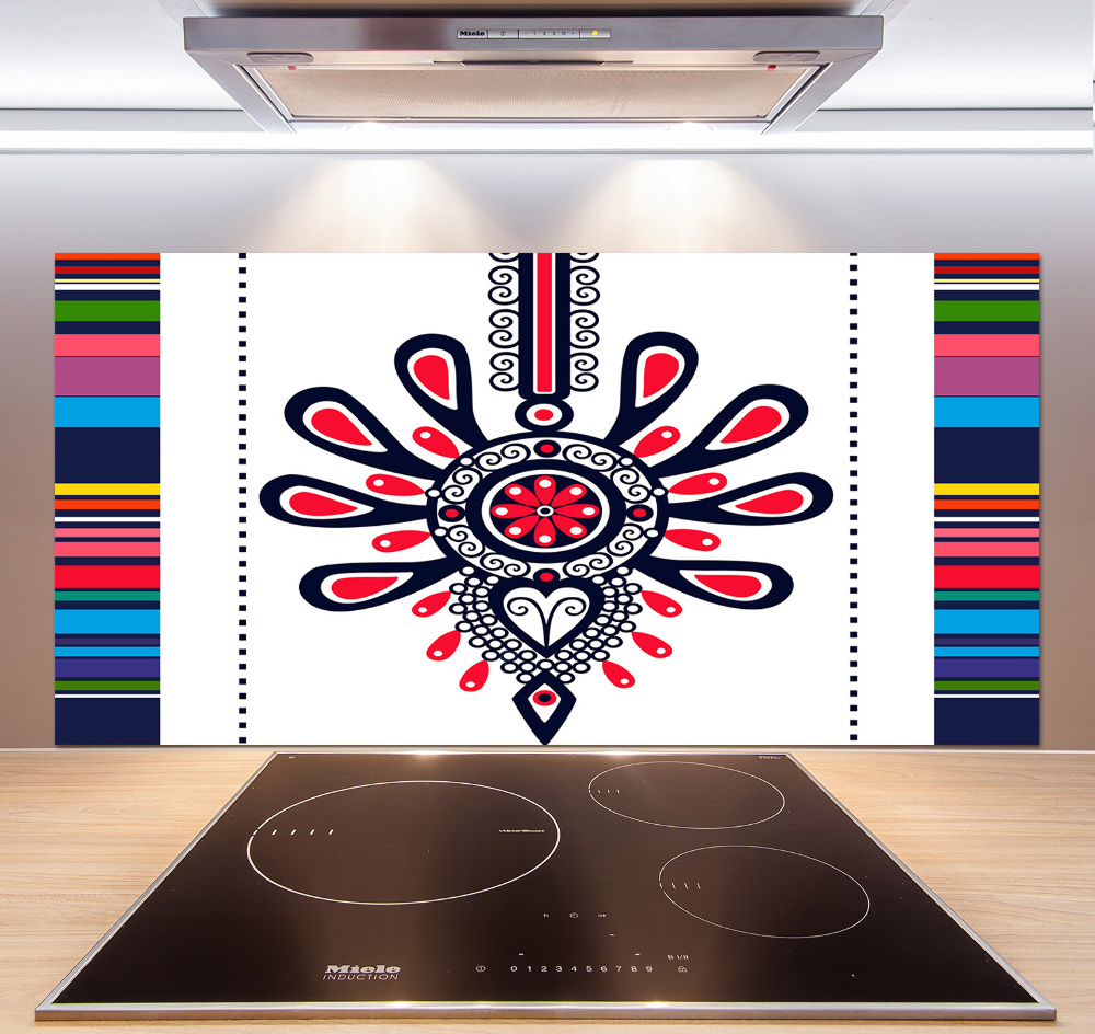 Cooker splashback Polish folk pattern