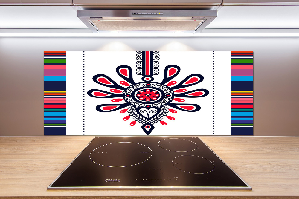 Cooker splashback Polish folk pattern