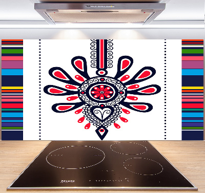 Cooker splashback Polish folk pattern