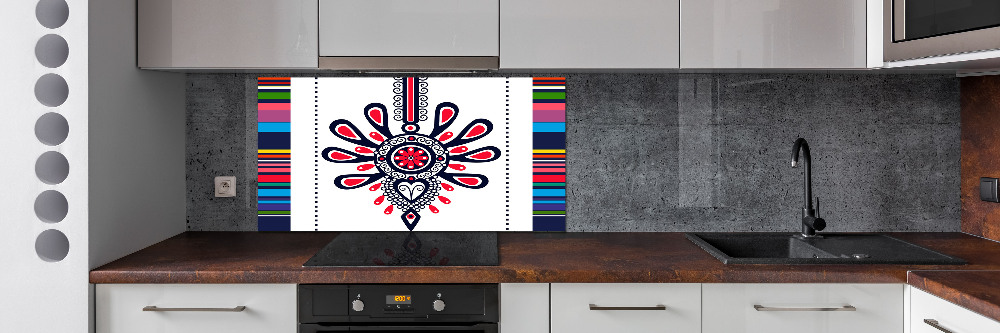 Cooker splashback Polish folk pattern